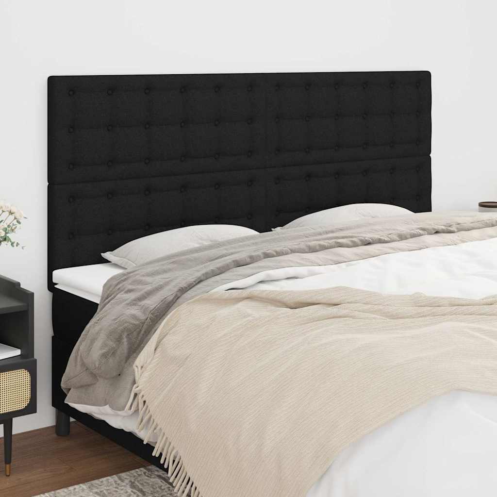 Kopfteil Schwarz 160 x 5 x 118/128 cm Stoff