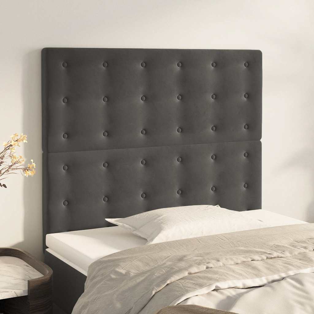 Kopfteil Dunkelgrau 80 x 5 x 118/128 cm Samt