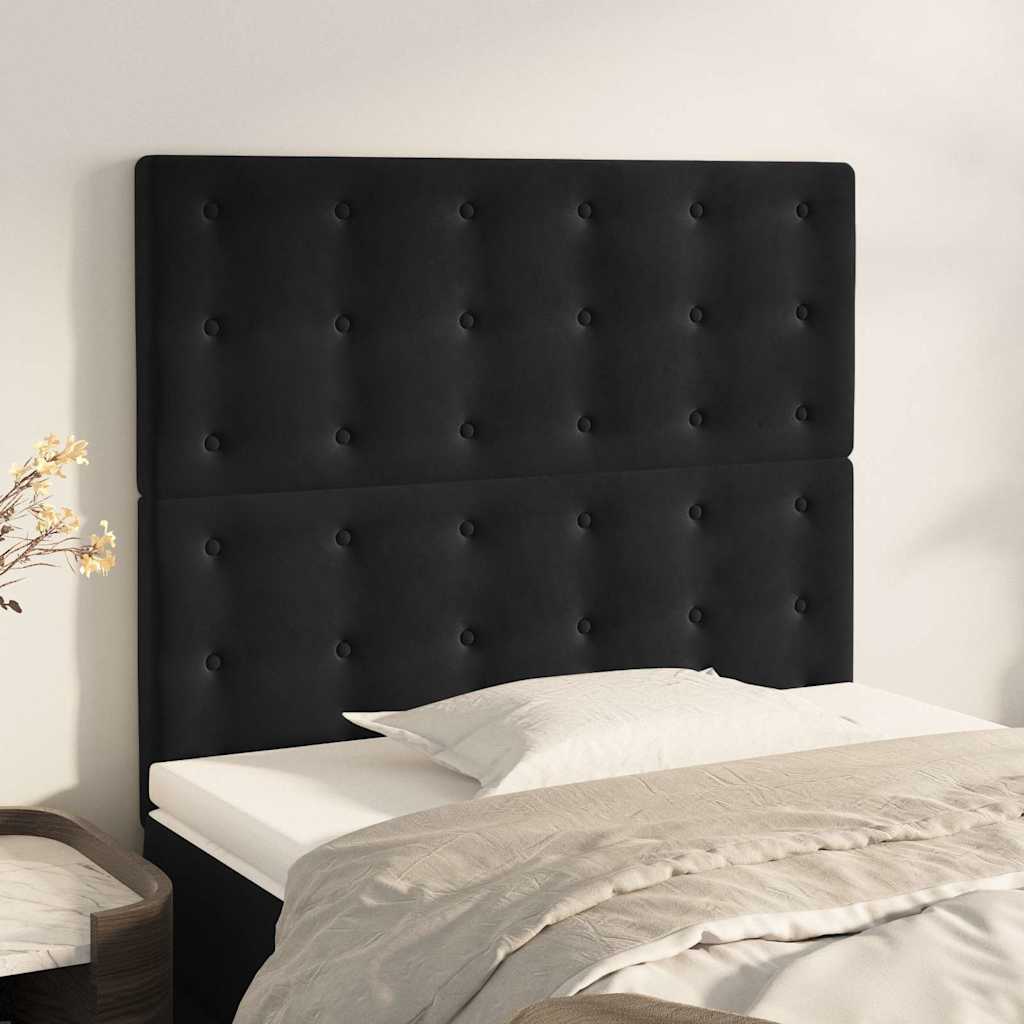Kopfteil Schwarz 90x5x118/128 cm Samt