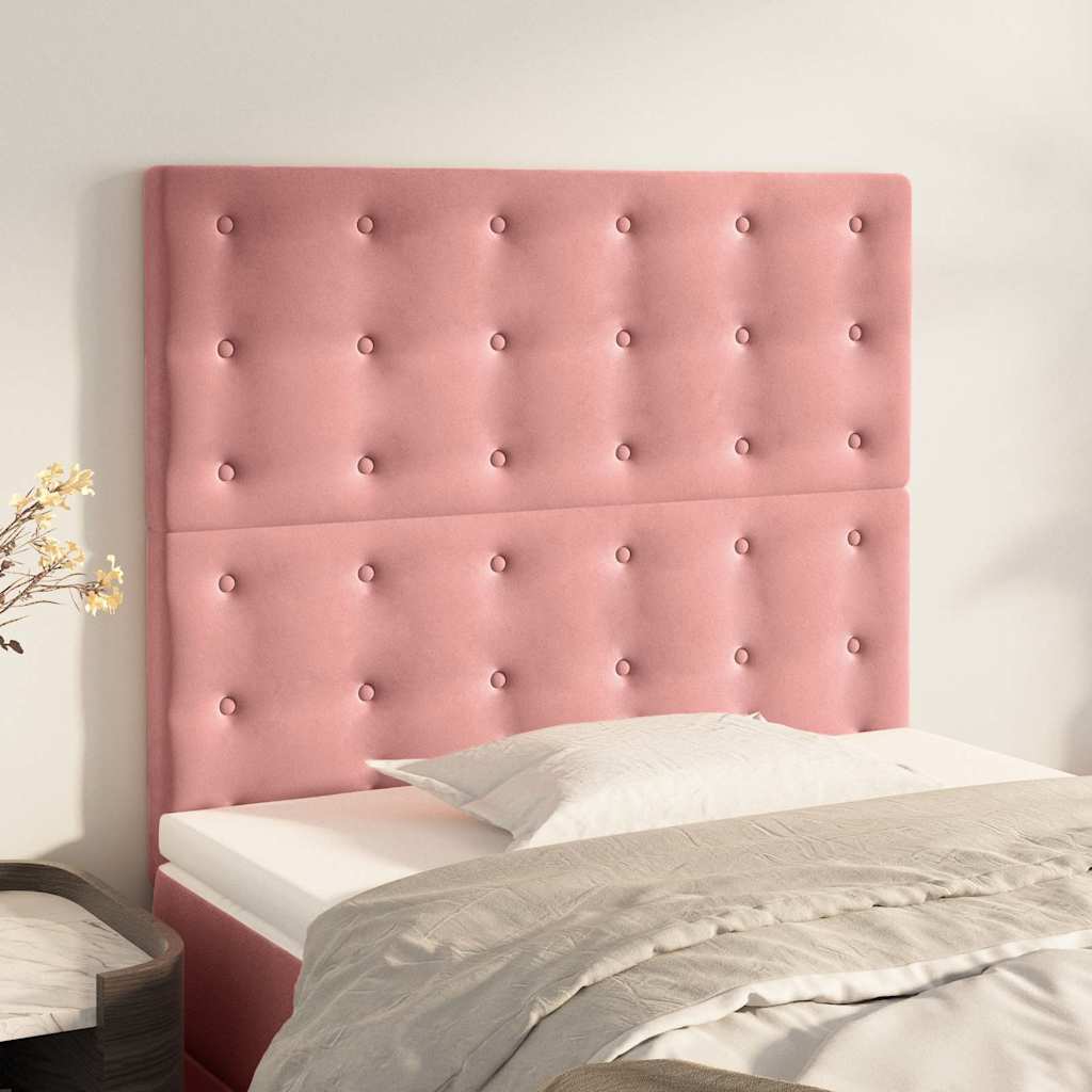 Kopfteil Rosa 90x5x118/128 cm Samt