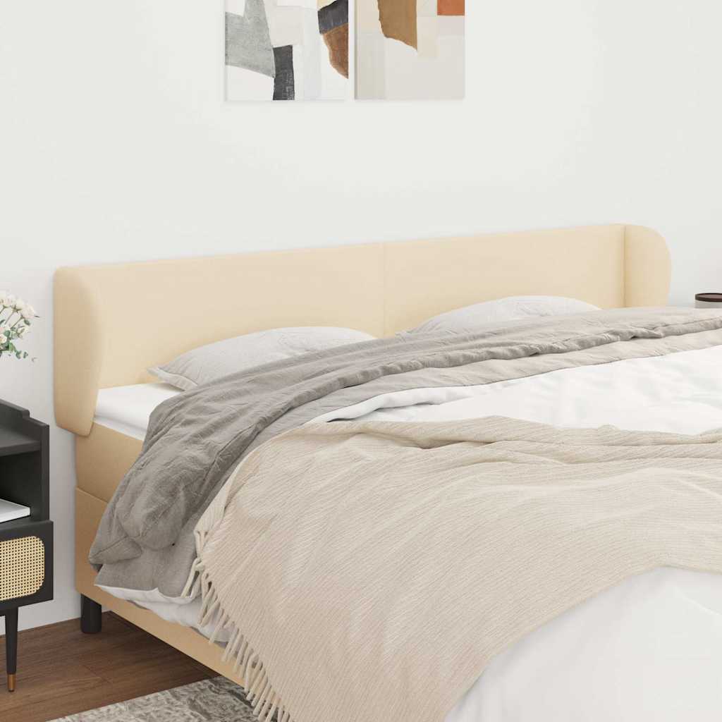 Kopfteil mit Ohren Creme 203x23x78/88 cm Stoff