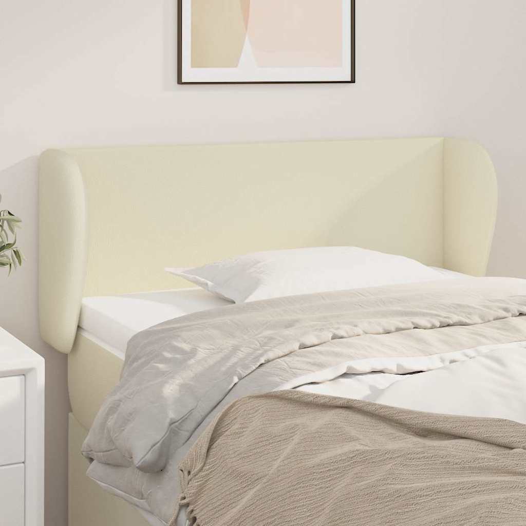 Kopfteil mit Ohren Creme 103x23x78/88 cm Kunstleder