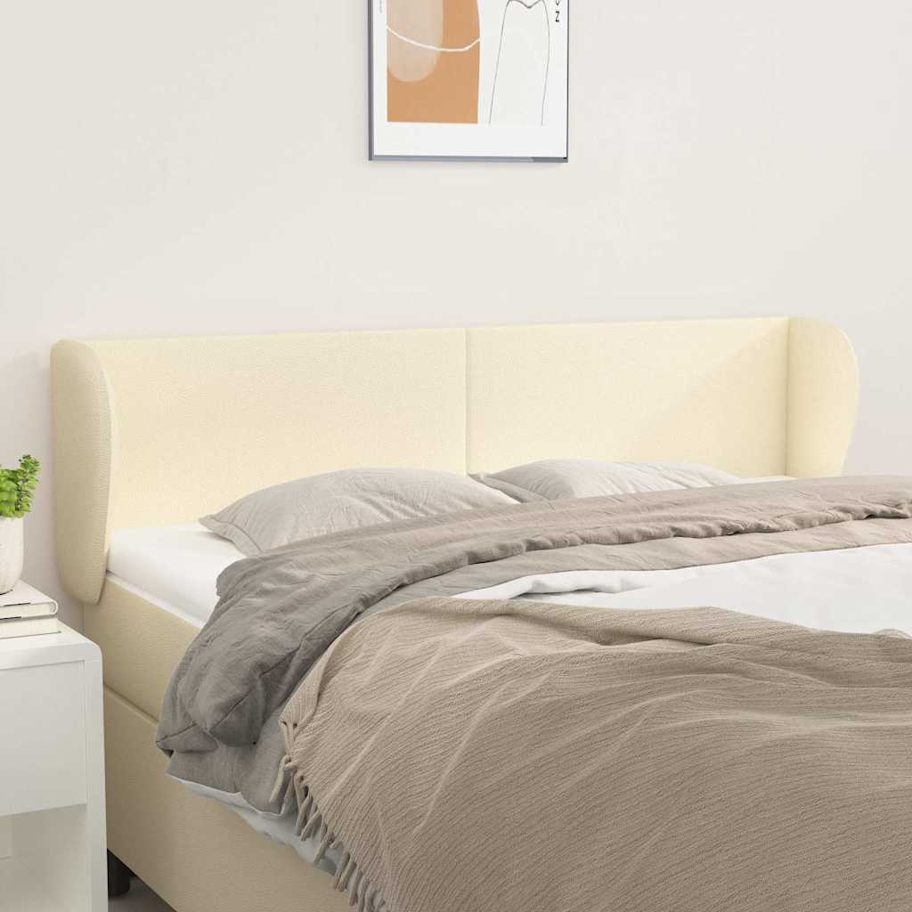 Kopfteil mit Ohren Creme 147x23x78/88 cm Kunstleder
