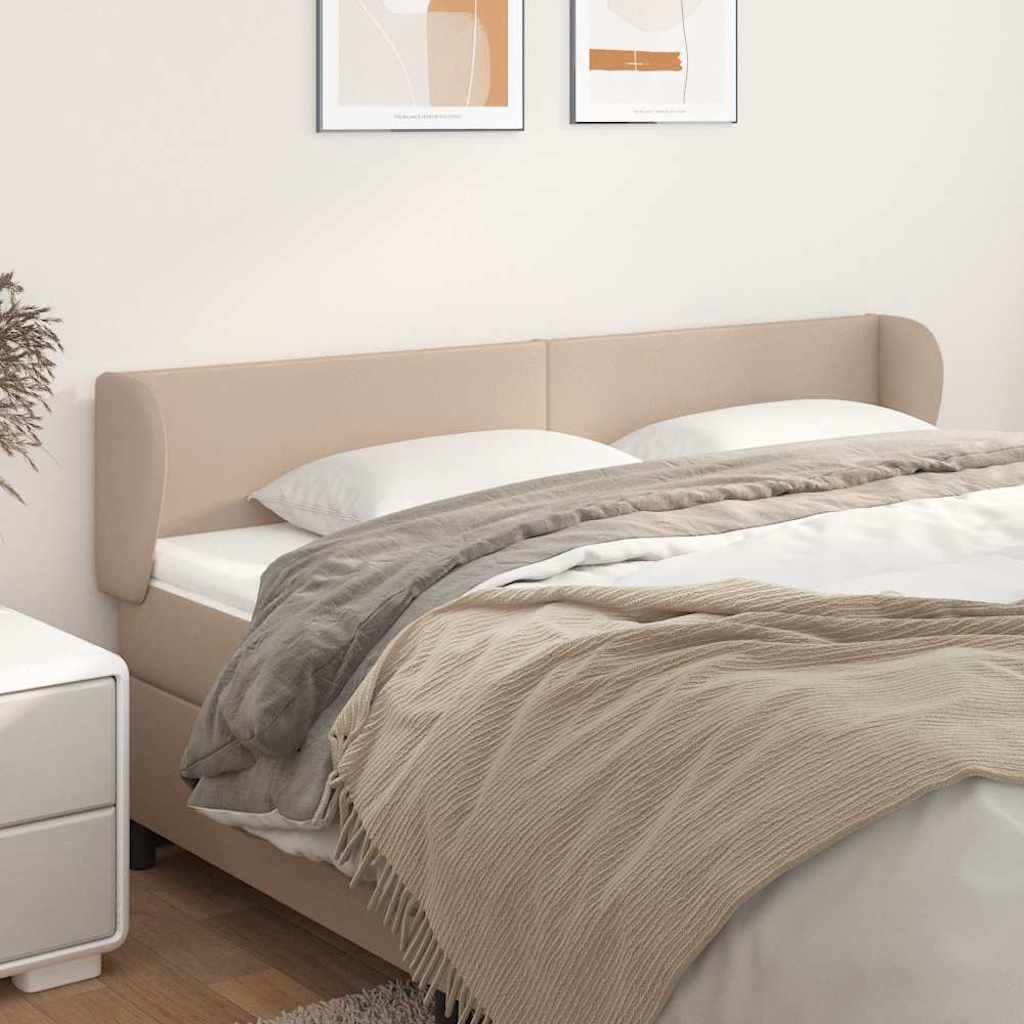 Kopfteil mit Ohren Cappuccino-Braun 203x23x78/88 cm Kunstleder