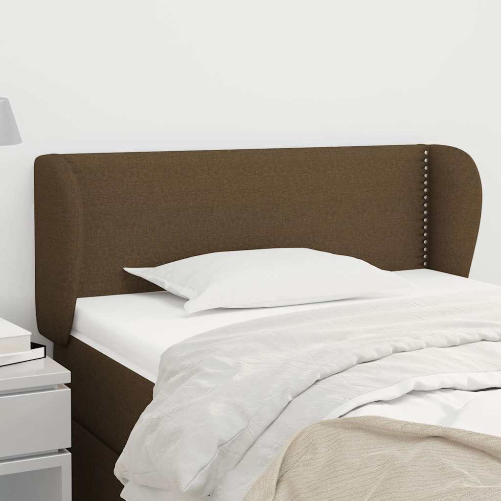 Kopfteil mit Ohren Dunkelbraun 103x23x78/88 cm Stoff