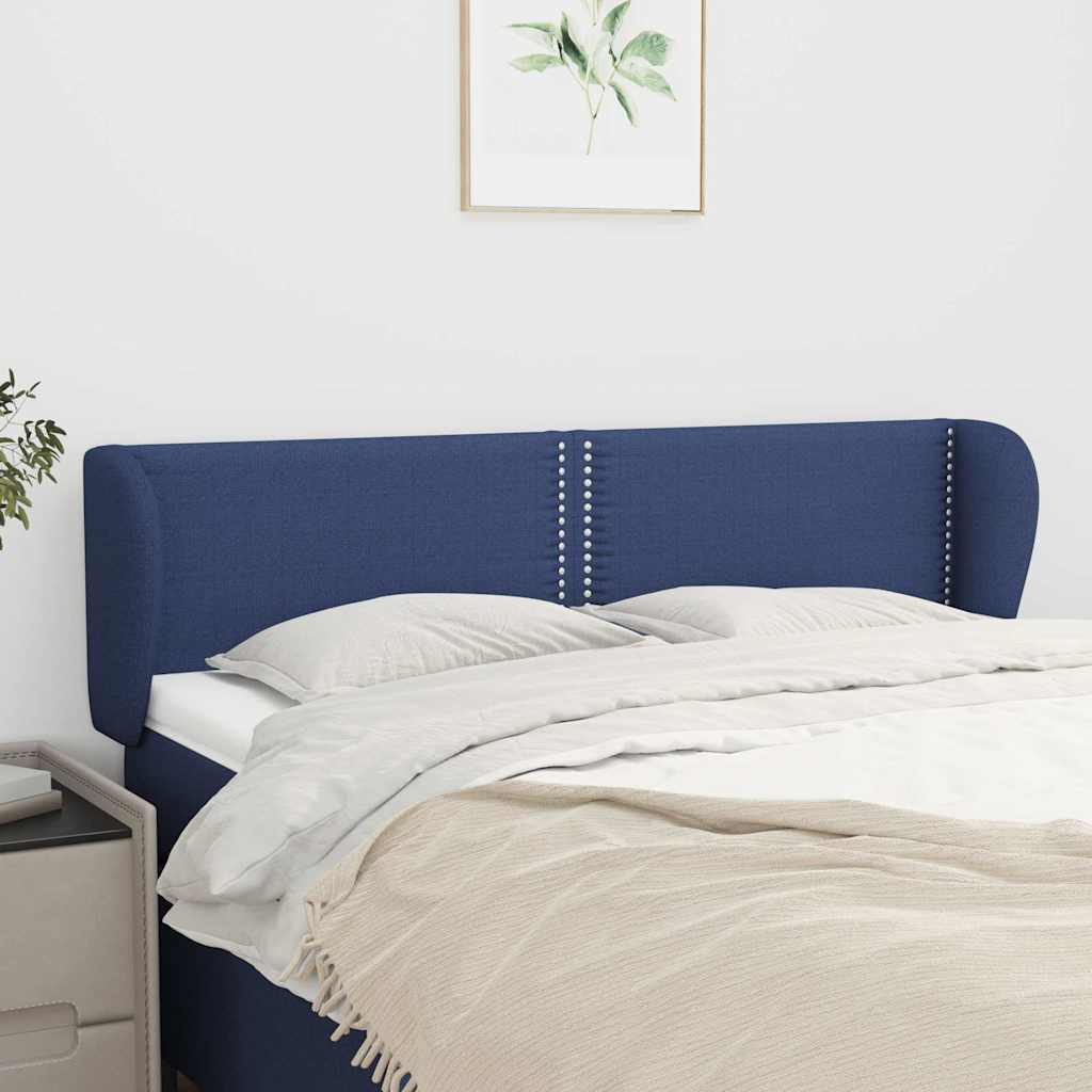 Kopfteil mit Ohren Blau 147x23x78/88 cm Stoff