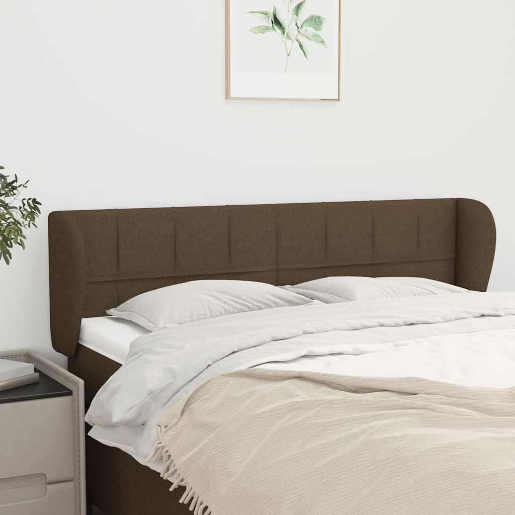 Kopfteil mit Ohren Dunkelbraun 147x23x78/88 cm Stoff