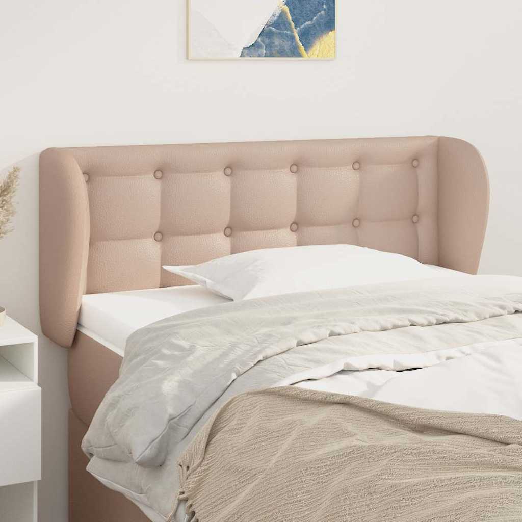 Kopfteil mit Ohren Cappuccino-Braun 83x23x78/88 cm Kunstleder