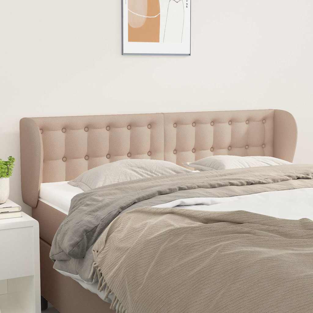 Kopfteil mit Ohren Cappuccino-Braun 147x23x78/88 cm Kunstleder