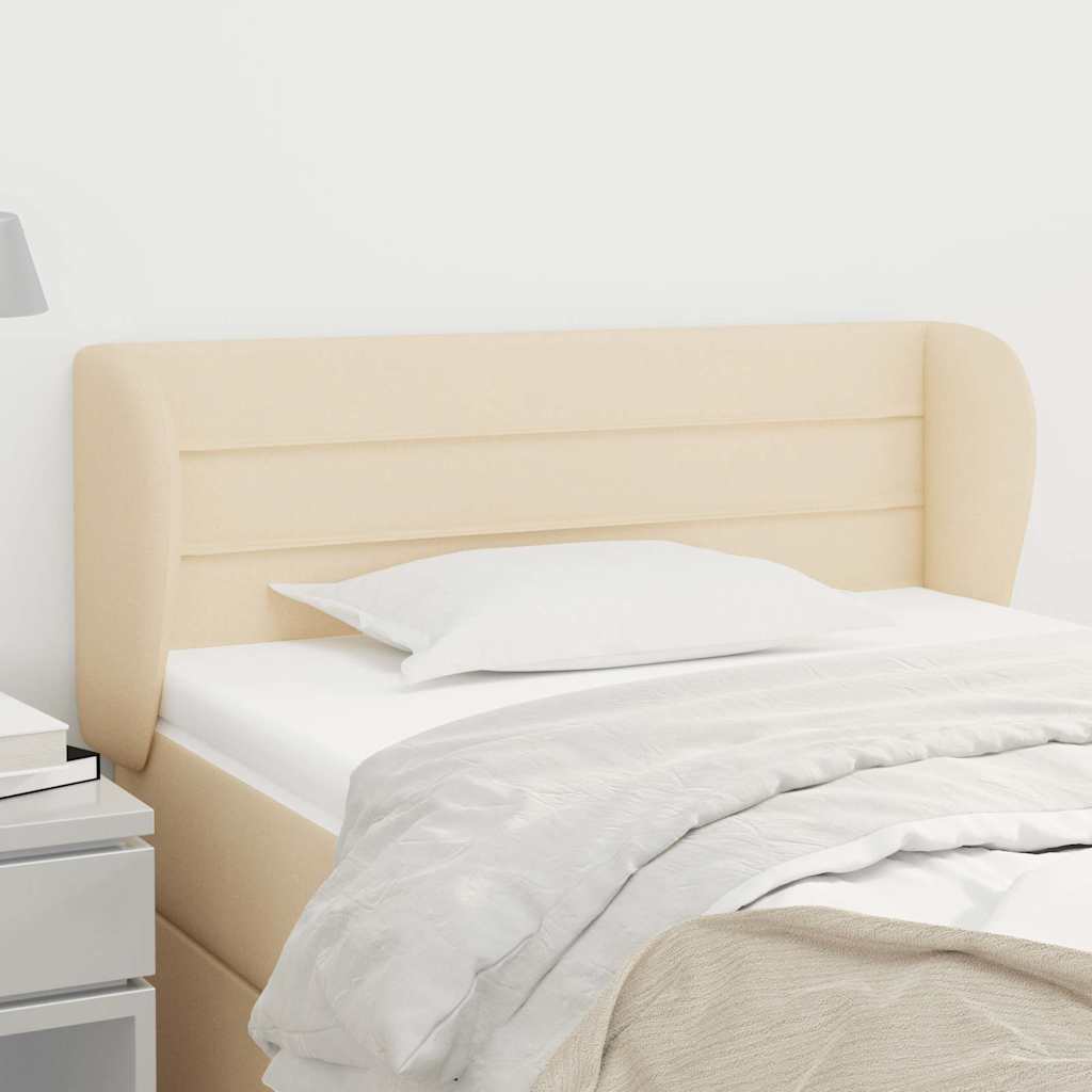 Kopfteil mit Ohren Creme 93x23x78/88 cm Stoff