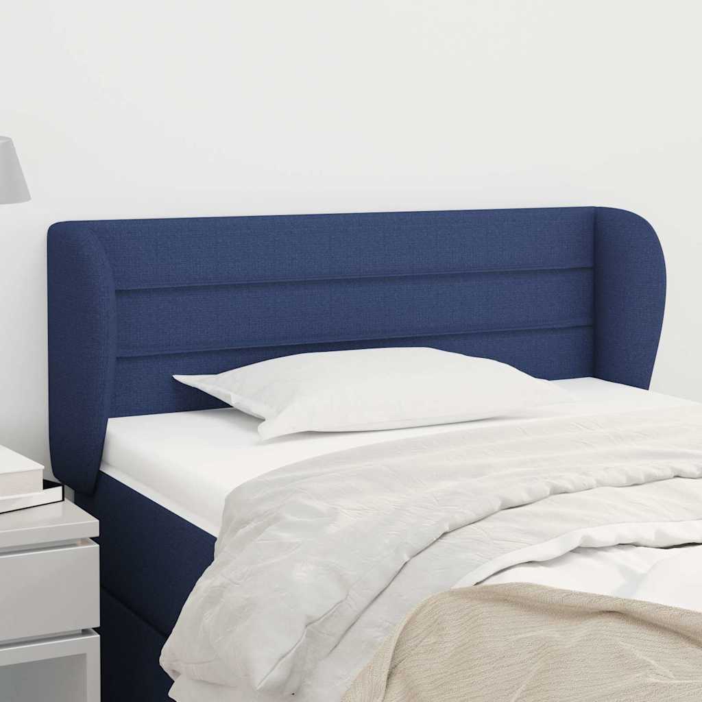 Kopfteil mit Ohren Blau 103x23x78/88 cm Stoff