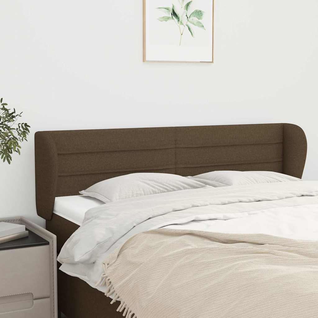 Kopfteil mit Ohren Dunkelbraun 147x23x78/88 cm Stoff