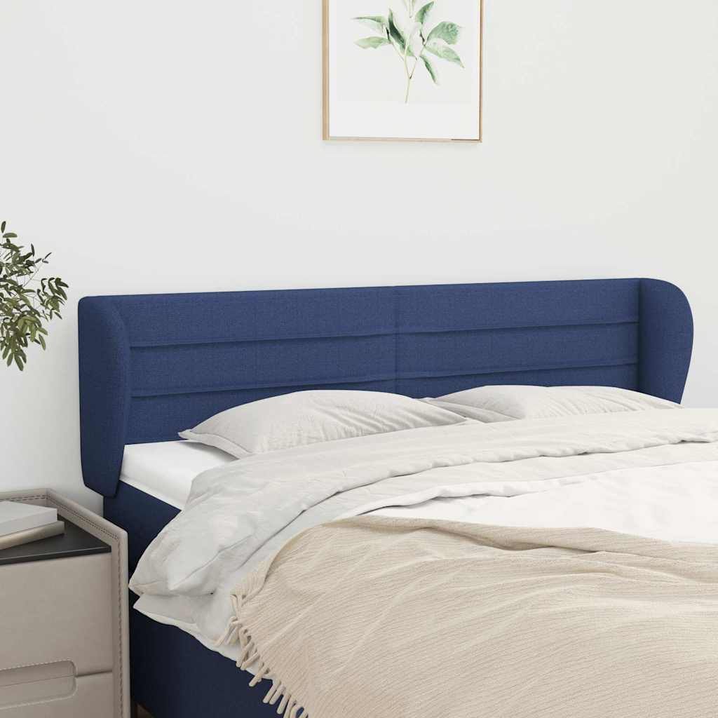 Kopfteil mit Ohren Blau 147x23x78/88 cm Stoff