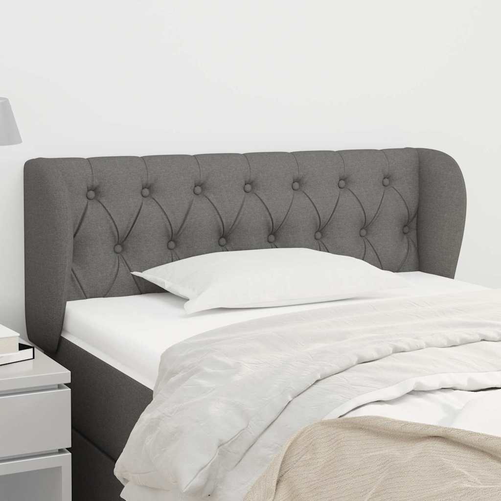 Kopfteil mit Ohren Dunkelgrau 93x23x78/88 cm Stoff