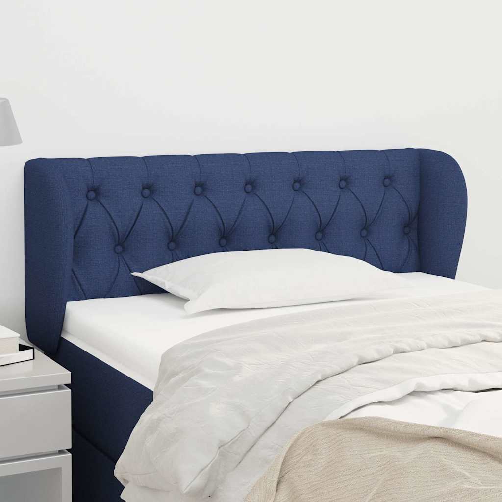 Kopfteil mit Ohren Blau 103x23x78/88 cm Stoff