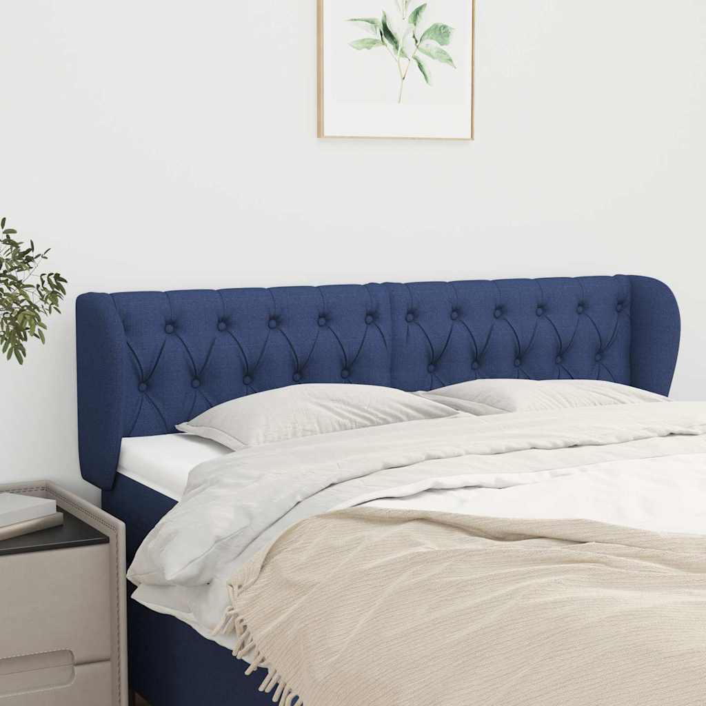 Kopfteil mit Ohren Blau 147x23x78/88 cm Stoff