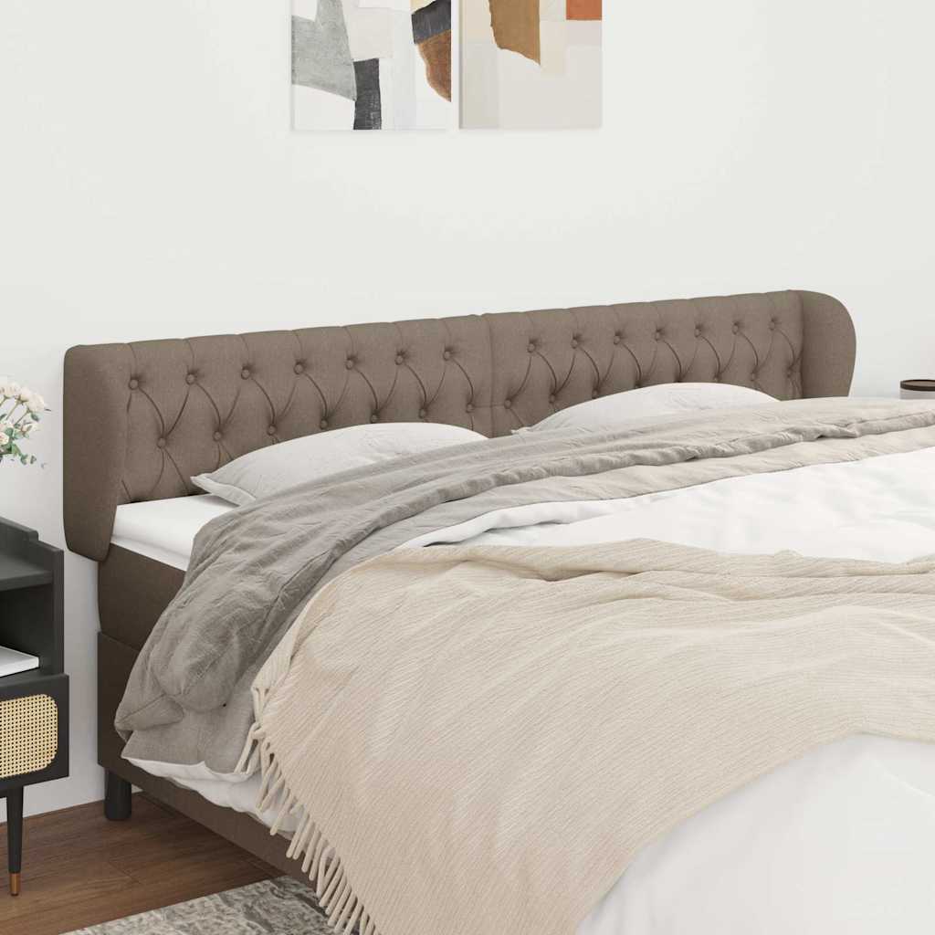 Kopfteil mit Ohren Taupe 203x23x78/88 cm Stoff