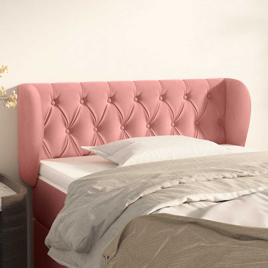 Kopfteil mit Ohren Rosa 103x23x78/88 cm Samt