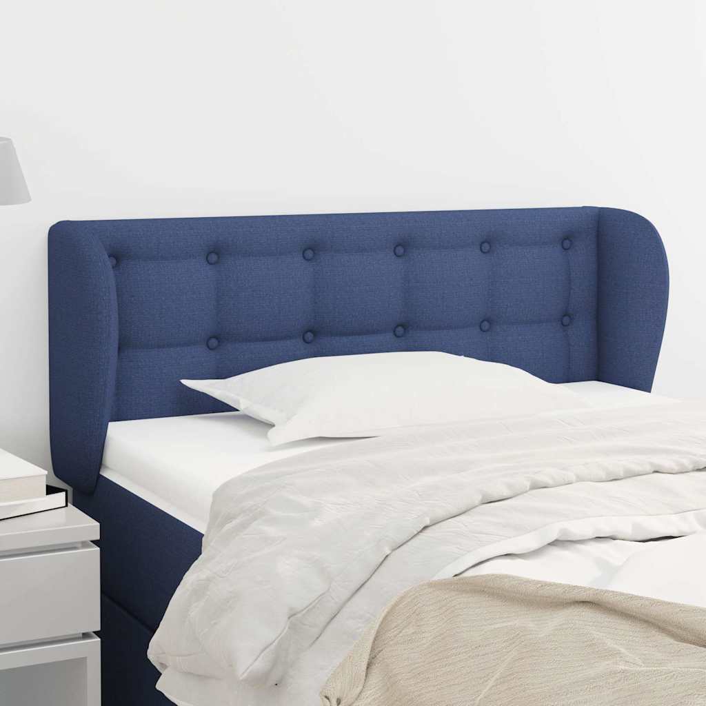 Kopfteil mit Ohren Blau 103x23x78/88 cm Stoff