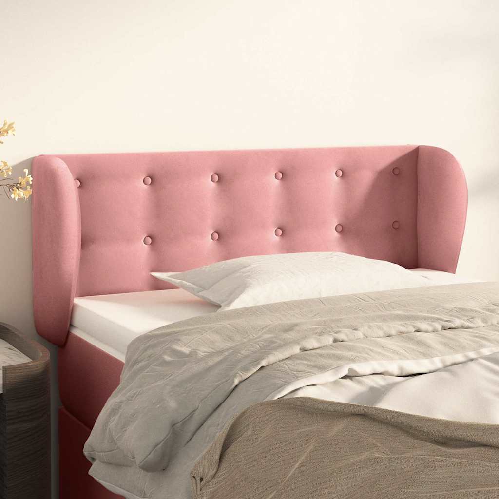 Kopfteil mit Ohren Rosa 83x23x78/88 cm Samt