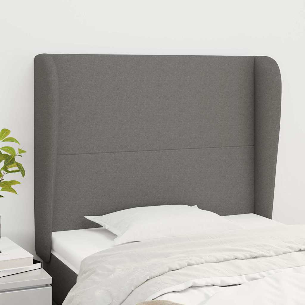 Kopfteil mit Ohren Dunkelgrau 103x23x118/128 cm Stoff