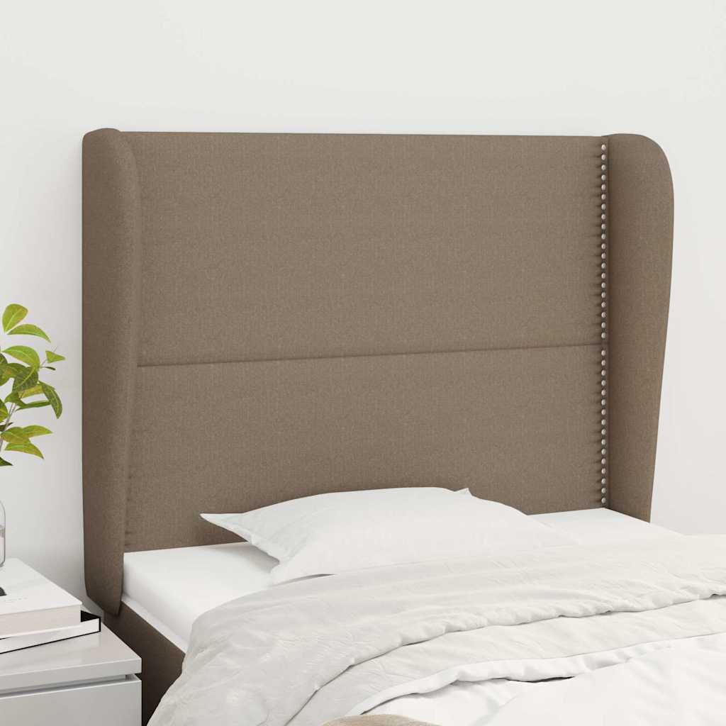Kopfteil mit Ohren Taupe 93x23x118/128 cm Stoff