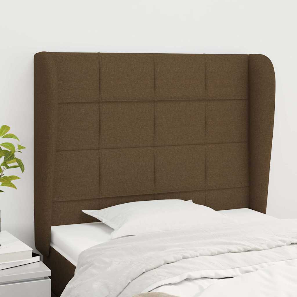 Kopfteil mit Ohren Dunkelbraun 83x23x118/128 cm Stoff