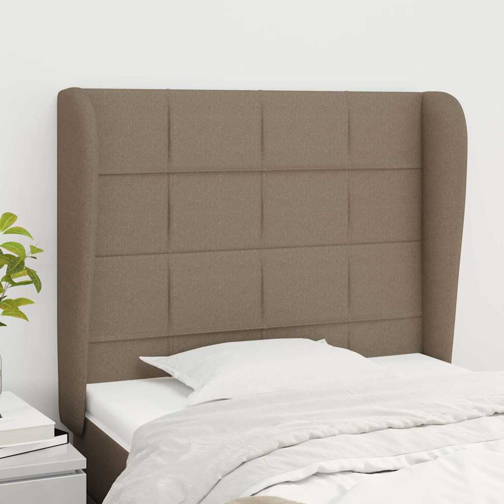 Kopfteil mit Ohren Taupe 103x23x118/128 cm Stoff