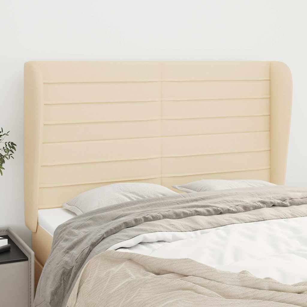 Kopfteil mit Ohren Creme 147x23x118/128 cm Stoff