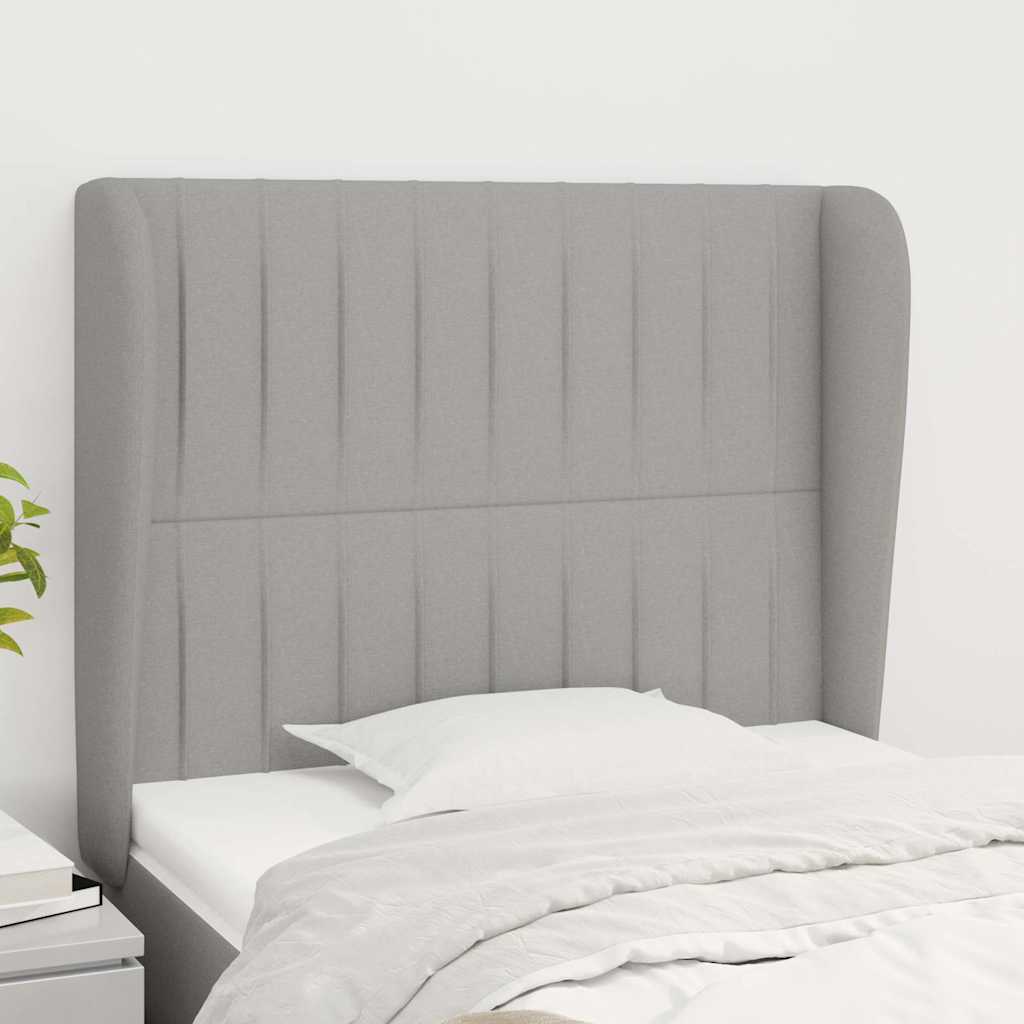 Kopfteil mit Ohren Hellgrau 83x23x118/128 cm Stoff