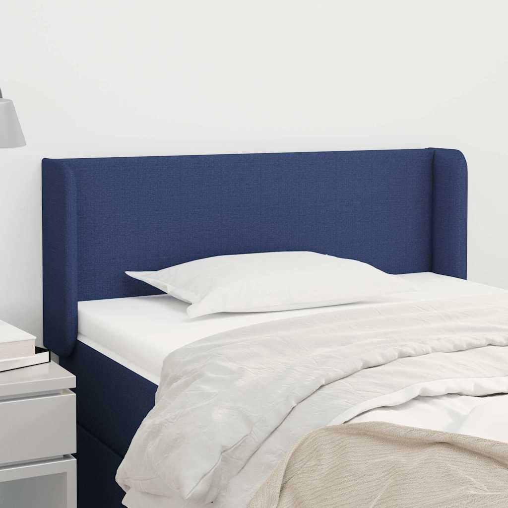 Kopfteil mit Ohren Blau 93x16x78/88 cm Stoff