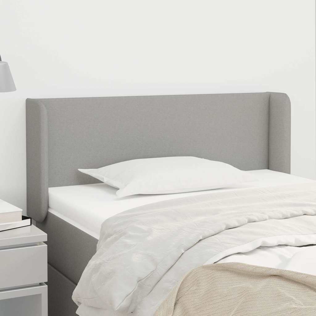 Kopfteil mit Ohren Hellgrau 103x16x78/88 cm Stoff