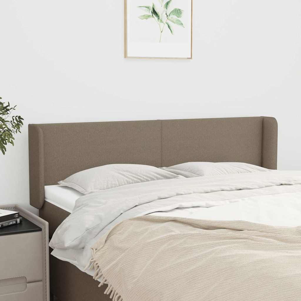 Kopfteil mit Ohren Taupe 147x16x78/88 cm Stoff