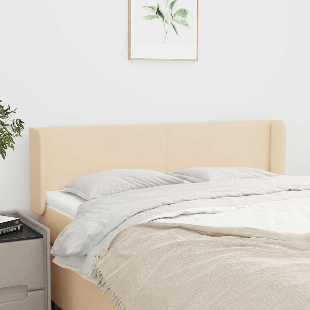 Kopfteil mit Ohren Creme 147x16x78/88 cm Stoff