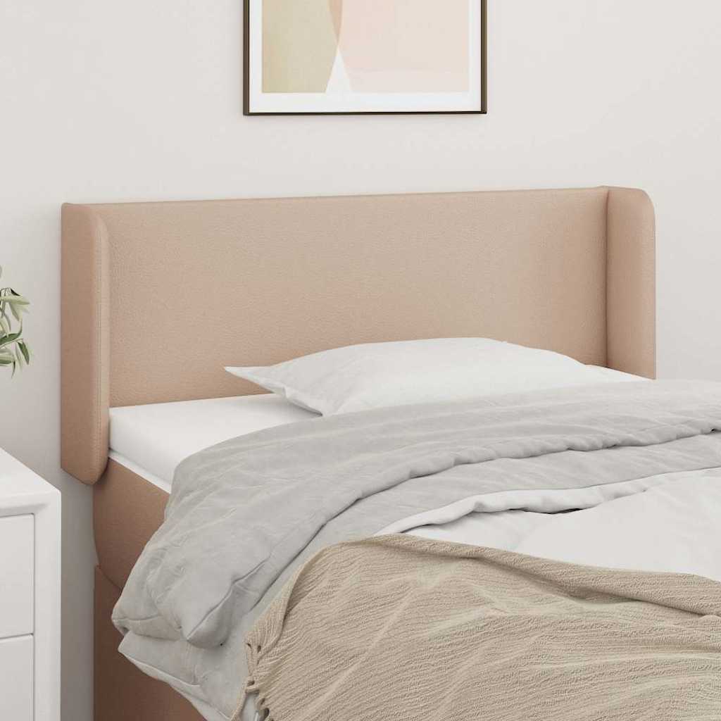 Kopfteil mit Ohren Cappuccino-Braun 83x16x78/88 cm Kunstleder