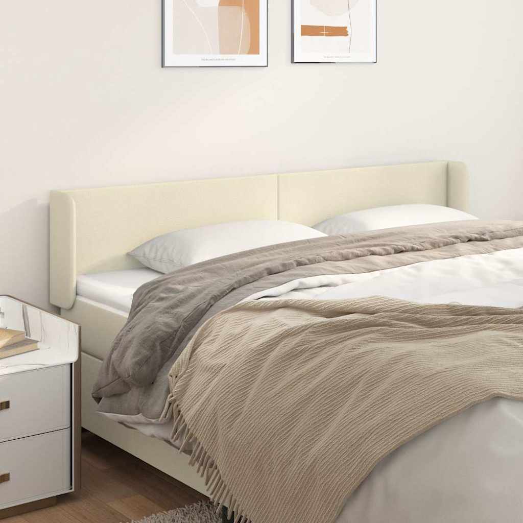 Kopfteil mit Ohren Creme 163x16x78/88 cm Kunstleder