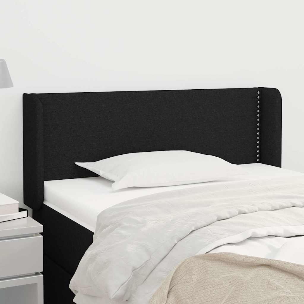 Kopfteil mit Ohren Schwarz 93x16x78/88 cm Stoff