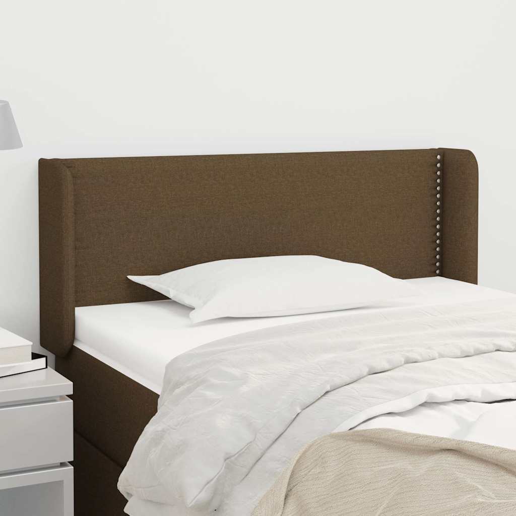 Kopfteil mit Ohren Dunkelbraun 103x16x78/88 cm Stoff
