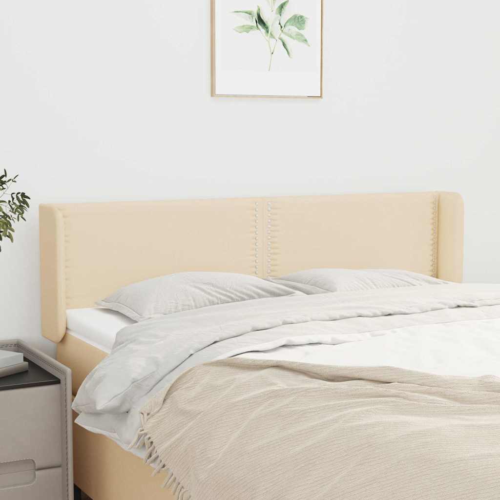 Kopfteil mit Ohren Creme 147x16x78/88 cm Stoff