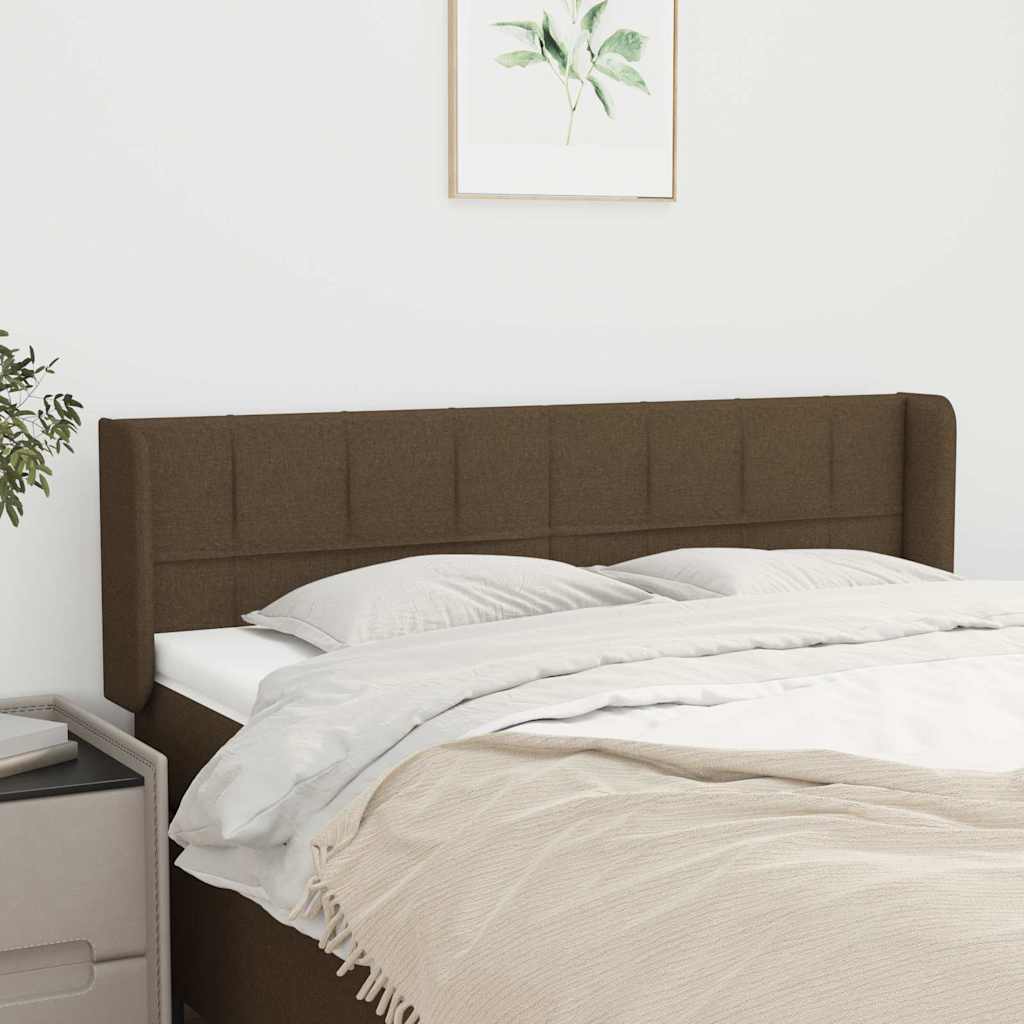 Kopfteil mit Ohren Dunkelbraun 147x16x78/88 cm Stoff