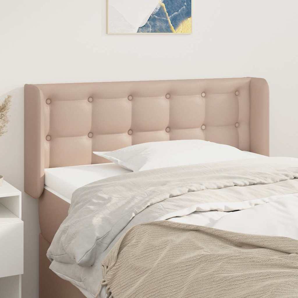 Kopfteil mit Ohren Cappuccino-Braun 83x16x78/88 cm Kunstleder