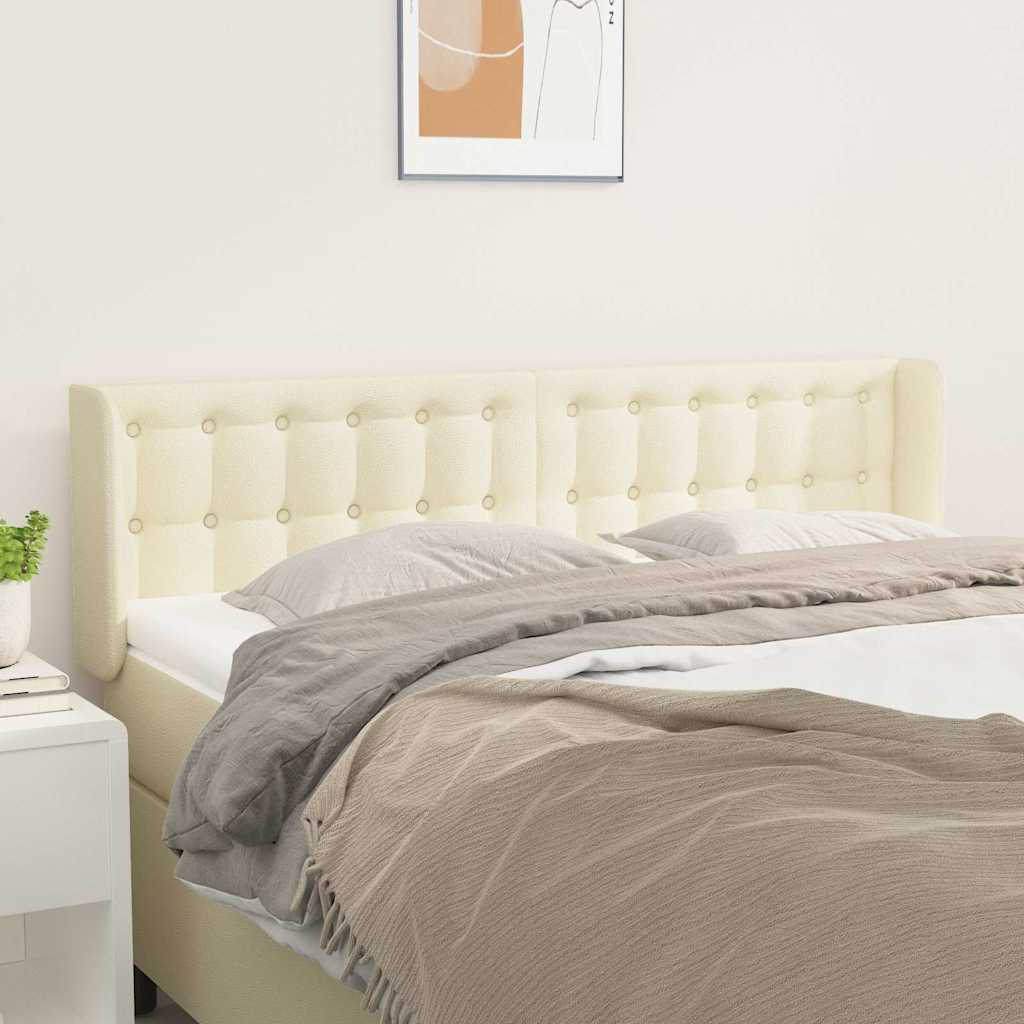Kopfteil mit Ohren Creme 147x16x78/88 cm Kunstleder