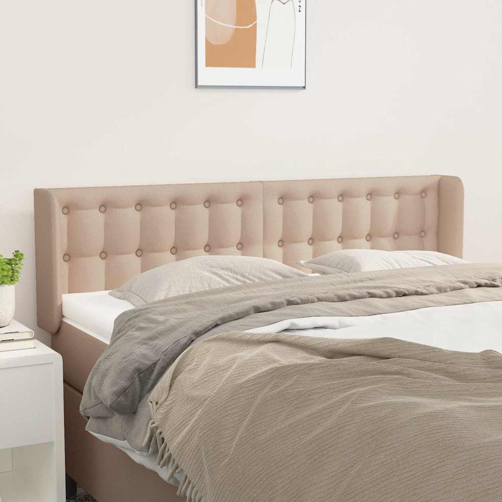 Kopfteil mit Ohren Cappuccino-Braun 147x16x78/88 cm Kunstleder