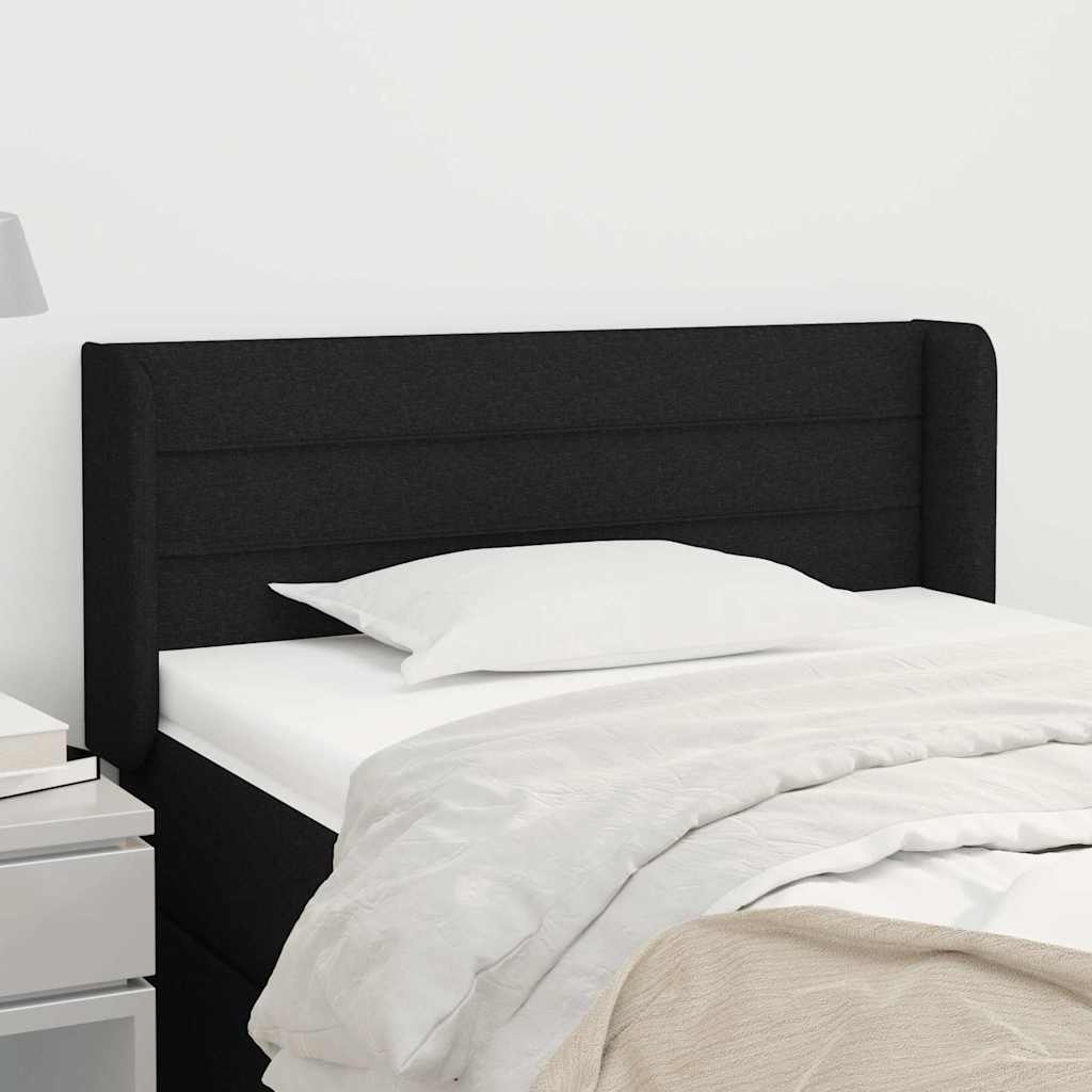Kopfteil mit Ohren Schwarz 83x16x78/88 cm Stoff