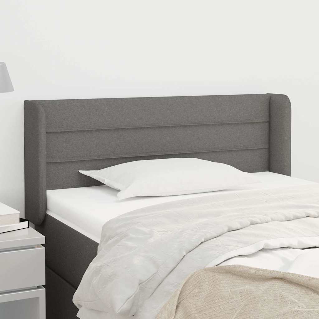 Kopfteil mit Ohren Dunkelgrau 93x16x78/88 cm Stoff