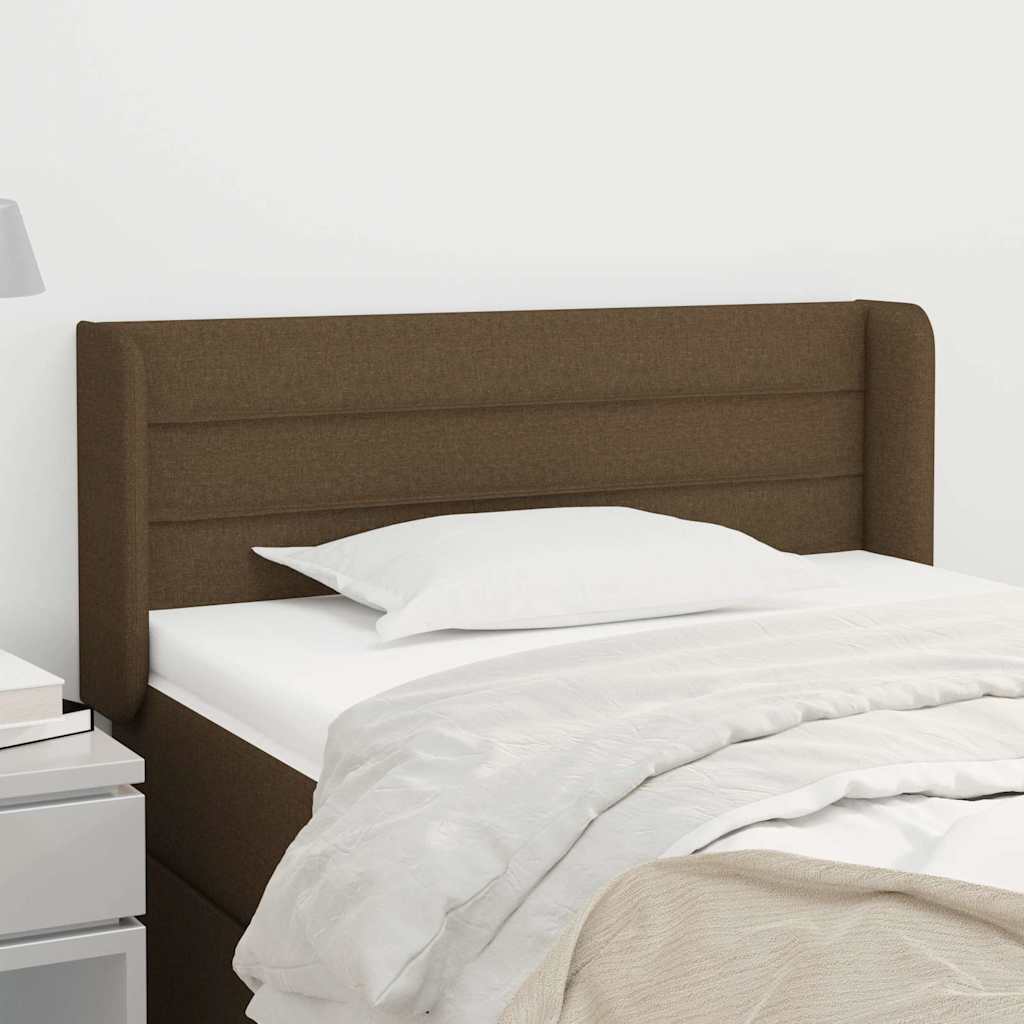 Kopfteil mit Ohren Dunkelbraun 93x16x78/88 cm Stoff