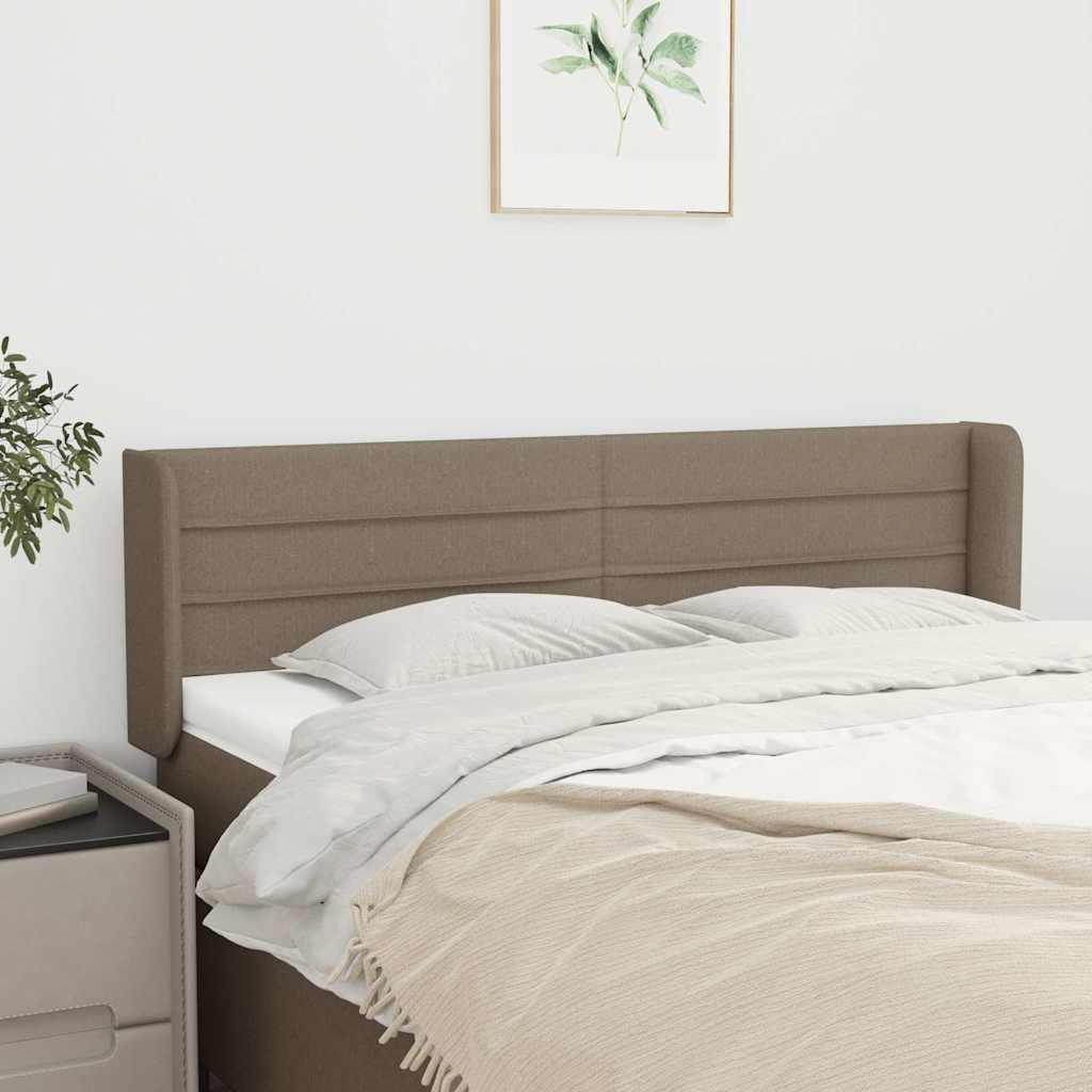 Kopfteil mit Ohren Taupe 147x16x78/88 cm Stoff