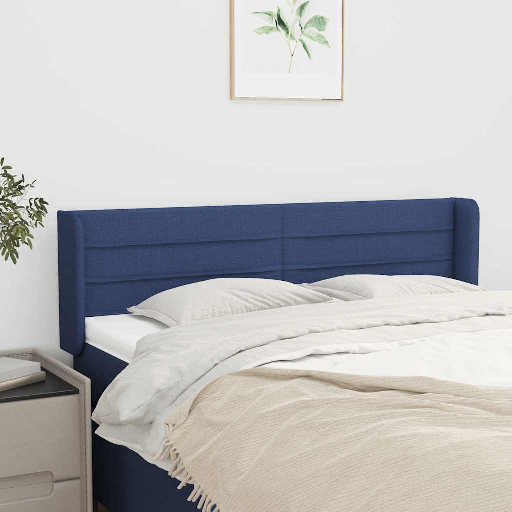 Kopfteil mit Ohren Blau 147x16x78/88 cm Stoff