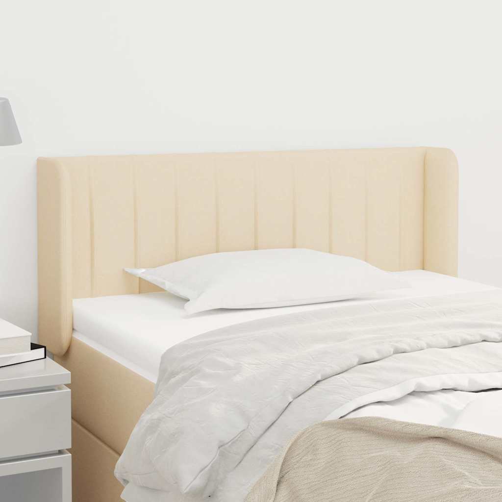 Kopfteil mit Ohren Creme 83x16x78/88 cm Stoff