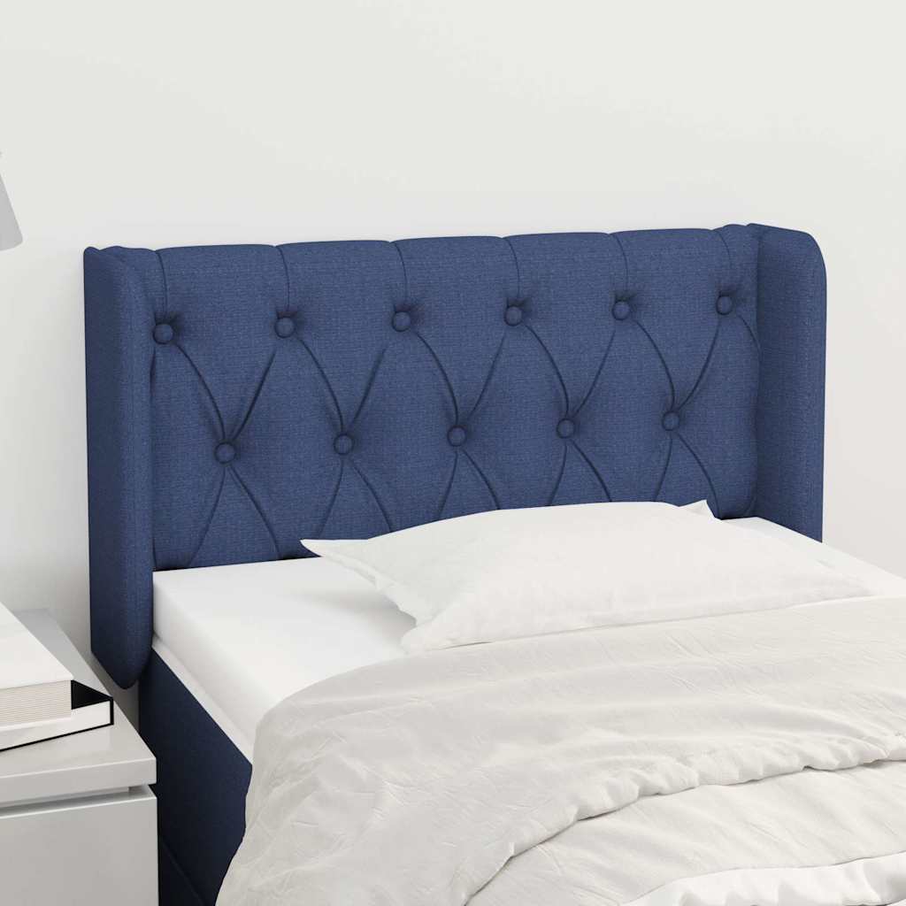 Kopfteil mit Ohren Blau 83x16x78/88 cm Stoff